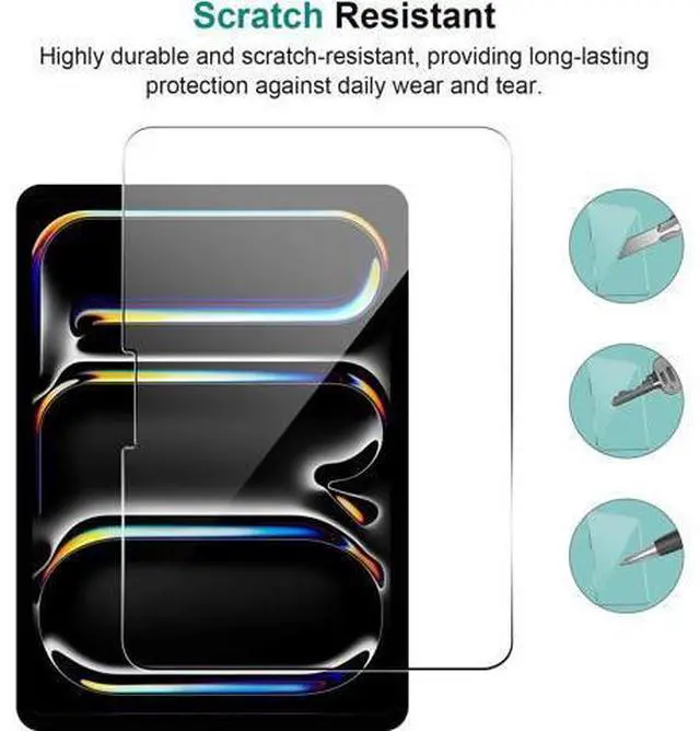 Alt view image 5 of 7 - 2 Pack New iPad Pro 13 Inch M4 2024 Screen Protector, HD Clear 9H Tempered Glass Film with Face ID & Apple Pencil Pro Compatible, High Sensitivity Case Friendly, for iPad Pro 7th Generation 13"