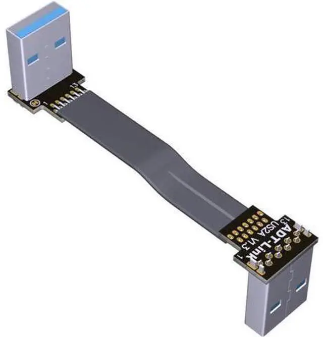 Main image of ADT-Link USB 3.0 Cable USB to USB Cable Type A Male to Male Extension Cable Super Speed HDD 90/270 Degree Angle Up/Down Angled (30cm,S2-S3R)