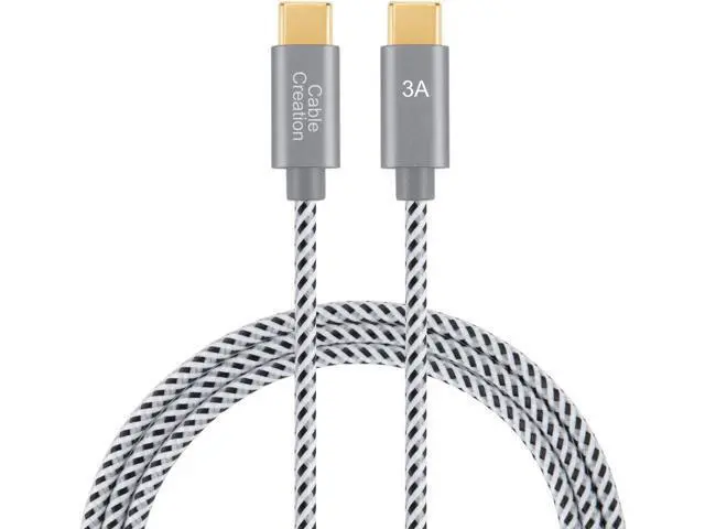 Alt view image 2 of 7 - USB C Cable 1m 3.3FT 60W USB C to USB C Fast Charging Cable USB Type-C to C Cable Braided 3A 60W 480Mbps Data for MacBook Pro Air iPad Air Pro S21/S20+/S20 Pixel 4/5 etc. Space Gray