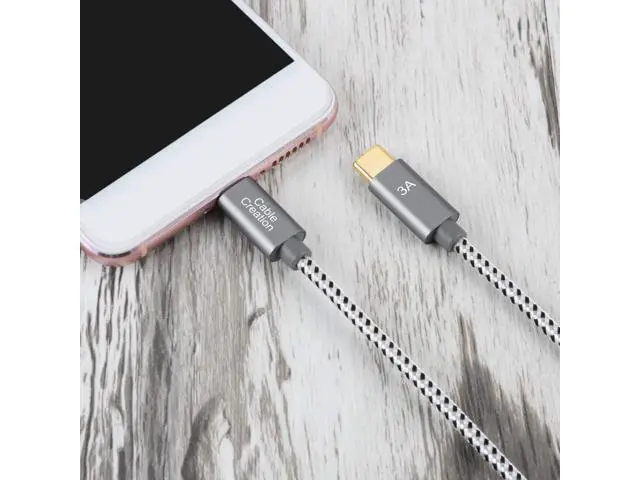 Alt view image 6 of 7 - USB C Cable 1m 3.3FT 60W USB C to USB C Fast Charging Cable USB Type-C to C Cable Braided 3A 60W 480Mbps Data for MacBook Pro Air iPad Air Pro S21/S20+/S20 Pixel 4/5 etc. Space Gray