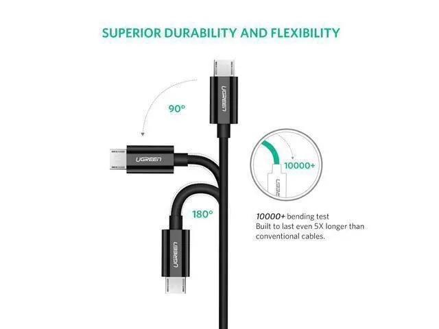Alt view image 6 of 7 - USB C to Micro USB Cable Micro B USB Type C Cord Male to Male Compatible for MacBook iMac Pro Chromebook Pixel Yoga 900 6FT