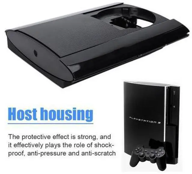 Main image of Complete Game Console Case Full Kit Replacement Housing Console Faceplate Cover Black with Screws for PS3 Super Slim 4K 4000