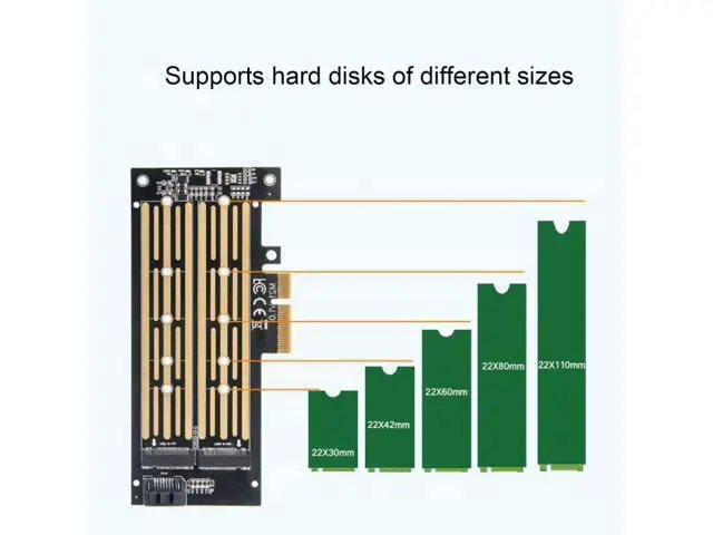 Alt view image 2 of 2 - M.2 Riser Card M.2 NVME to PCI-E Dual Disk Hard Drive SSD Adapter Expansion Card for PCIE X8 X16K Slot Motherboard
