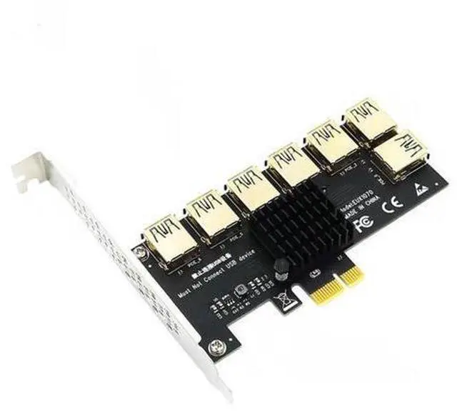 Main image of PCIE 1 to 7 USB3.0 Slot PCI Express Multiplier Riser Card Extender PCIE 1X To 16X Riser 009s Adapter For Bitcoin Mining