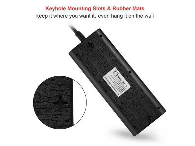 Alt view image 2 of 2 - USB Charger Power Socket 7 Way Outlets 1 QC 3.0 USB Port and 4 Smart USB Port Extension Lead Power Strip Surge Protection