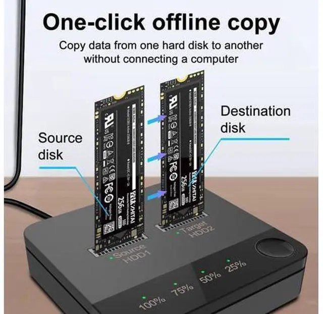 Main image of M.2SATA Hard Disk Copier with LED Indicator Docking Station Data Transmission Dual Rotors Reading for Store Data for Computer