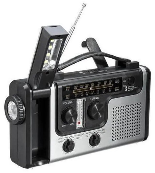 Main image of Solar Hand Crank Radio Receiver Mini Portable AM/FM Weather Radio with Multifunctional Flashlight Emergency Power Supply