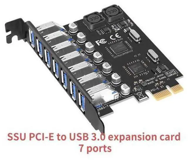 Main image of 7Port USB 3.0 PCIe Expansion Card PCI Express PCIe USB Hub Adapter SSU U3V04S 7-port USB3.0 Controller