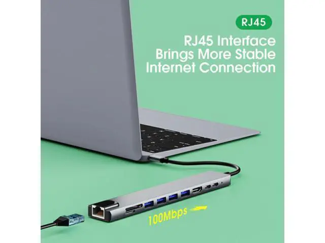 Alt view image 2 of 2 - Multi-function 10 In 1 Docking Station Type C Adapter 100W PD3.0 Power RJ45 USB-C Data Transmission 4K Laptop Hub Accessories