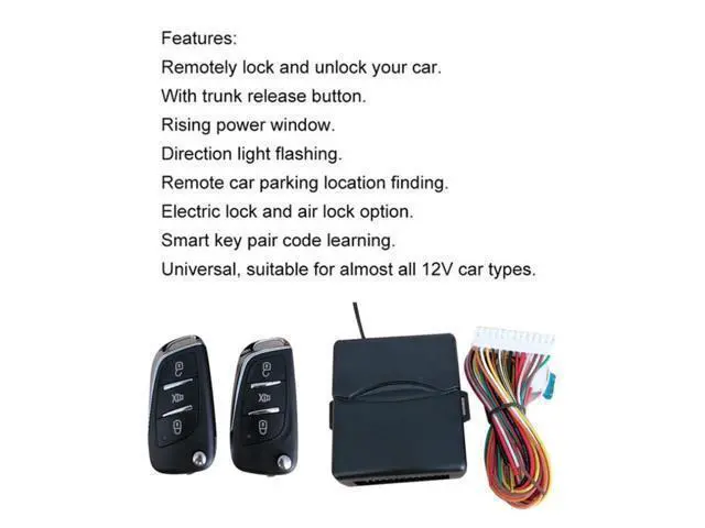 Alt view image 2 of 2 - Universal Car Door Lock Remote Central Kit Auto Keyless Entry System Start Stop LED Keychain Central Kit Door Lock