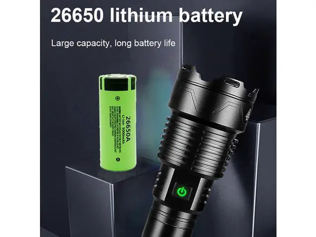 Alt view image 2 of 2 - LED Rechargeable XHP160 Flashlight Aluminum Handheld Strong Light Type C Zoom Torch Tactical Flashlight 5000MAH Dropshipping