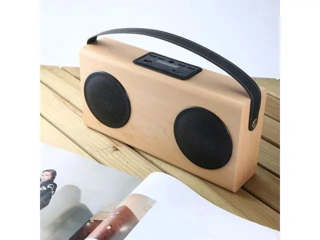 Alt view image 2 of 2 - Wooden Bluetooth-compatible Speaker FM Radio MP3 Player Aux Portable Wireless 4000mah Rechargable for Tablet Computer