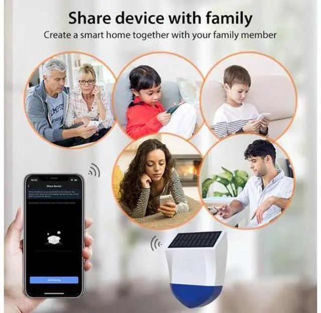 Main image of Smart Outdoor WiFi Solar Alarm Siren IPX5 Waterproof Outdoor Sound Light Alarm Siren Sensor Home Security Alarm System