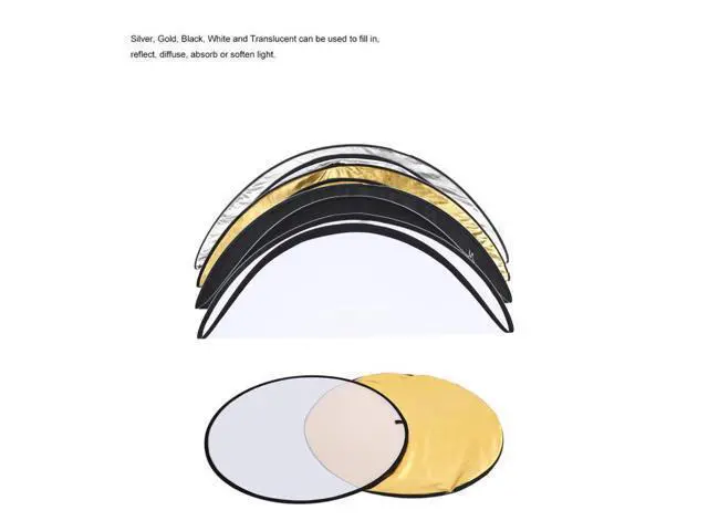 Alt view image 2 of 2 - 110cm 5-in-1 Collapsible Multi-Disc Light Reflector Translucent Silver Golden White and Black for Studio Photography