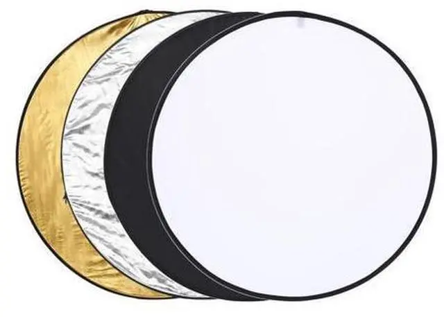 Main image of 110cm 5-in-1 Collapsible Multi-Disc Light Reflector Translucent Silver Golden White and Black for Studio Photography