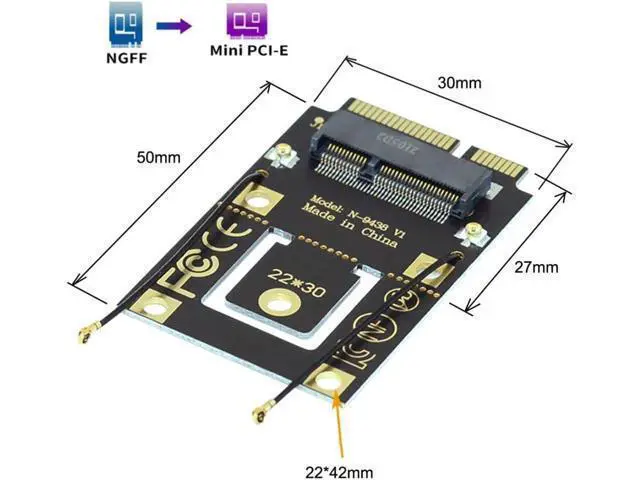Alt view image 4 of 7 - ChenYang M.2 Key-A NGFF to Mini PCI-E PCI Express Converter Adapter for 9260 8265 7260 WIFI6 WIFI7 AC Card