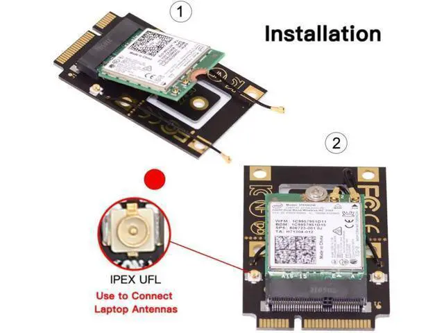 Alt view image 5 of 7 - ChenYang M.2 Key-A NGFF to Mini PCI-E PCI Express Converter Adapter for 9260 8265 7260 WIFI6 WIFI7 AC Card