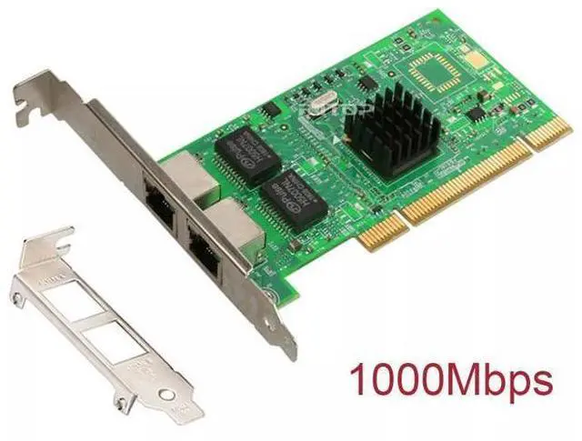Main image of Dual Port Gigabit PCI Server Network Card 1000M 2 Ports RJ45 NIC Ethernet Desktop Computer LAN Card Adapter for Windows 98 2000 XP, Linux