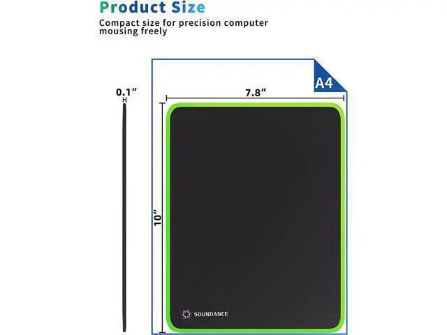 Alt view image 4 of 7 - Mouse Pad for Optical Mice Fast DPI Speed, Waterproof Computer Mouse Mat with Ultra-Smooth Surface, Anti-Slip Rubber Base, Portable Mousepad for Gaming Office, 10 × 7.8 Inches, Black