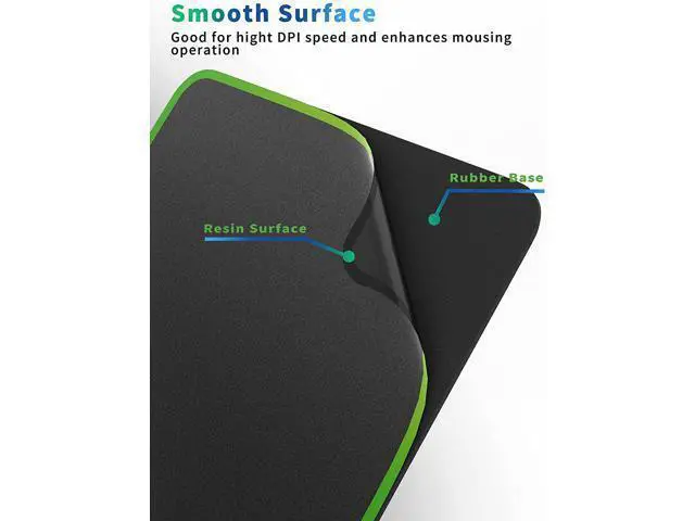 Alt view image 2 of 7 - Mouse Pad for Optical Mice Fast DPI Speed, Waterproof Computer Mouse Mat with Ultra-Smooth Surface, Anti-Slip Rubber Base, Portable Mousepad for Gaming Office, 10 × 7.8 Inches, Black