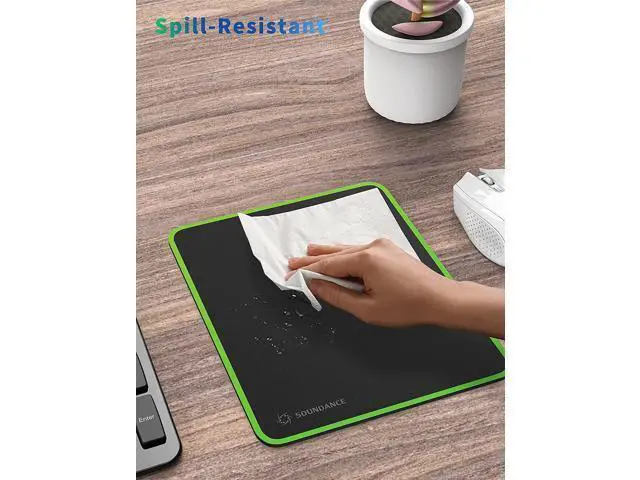 Alt view image 6 of 7 - Mouse Pad for Optical Mice Fast DPI Speed, Waterproof Computer Mouse Mat with Ultra-Smooth Surface, Anti-Slip Rubber Base, Portable Mousepad for Gaming Office, 10 × 7.8 Inches, Black