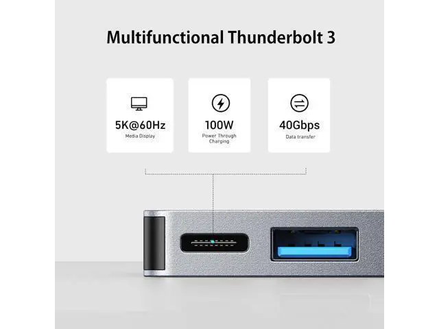 Alt view image 5 of 7 - USB C Hub Adapters for Mac-Book Pro/Mac-Book Air M1 M2 M3 2023 2022 2021 2020 2019 13" 14" 15" 16", 6-in-2 Multiport Mac-Book Adapter with Thunderbolt 3, 3 USB 3.0 Ports, SD/TF Card Reader