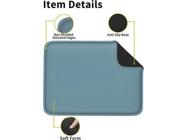 Alt view image 3 of 7 - Small Mouse Pad, Thick Cushioned Mousepad, Wrist Rest Support for Pain Relieving, Made of Soft Comfortable Foam, Ergonomic Mouse Mat with Non-Slip Rubber Base, 7 x 8.5 Inches, Grey
