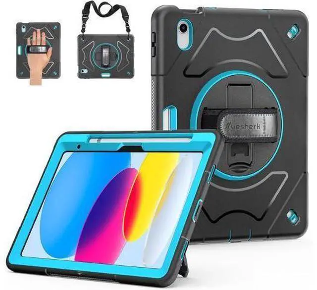 Main image of Case for iPad 10th Generation 2022: iPad 10.9 Case Military Grade Heavy Duty Shockproof Cover for iPad 10.9 Inch 2022 Hand/Shoulder Strap - Rotating Stand - SkyBlue