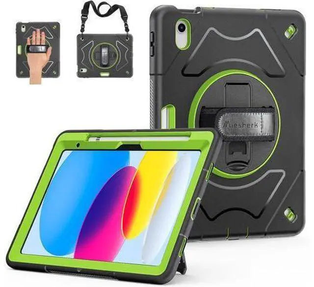 Main image of Case for iPad 10th Generation 2022: iPad 10.9 Case Military Grade Heavy Duty Shockproof Cover for iPad 10.9 Inch 2022 Hand/Shoulder Strap - Rotating Stand - Green