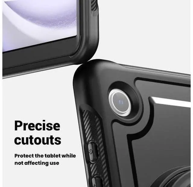 Alt view image 3 of 7 - Case for Galaxy Tab A9 Case 8.7 Inch, Full Body Protective with Screen Protector/Hand Strap, Sturdy Shockproof for A9 Tablet Case 2023 SM-X110/X115/X117 - Black