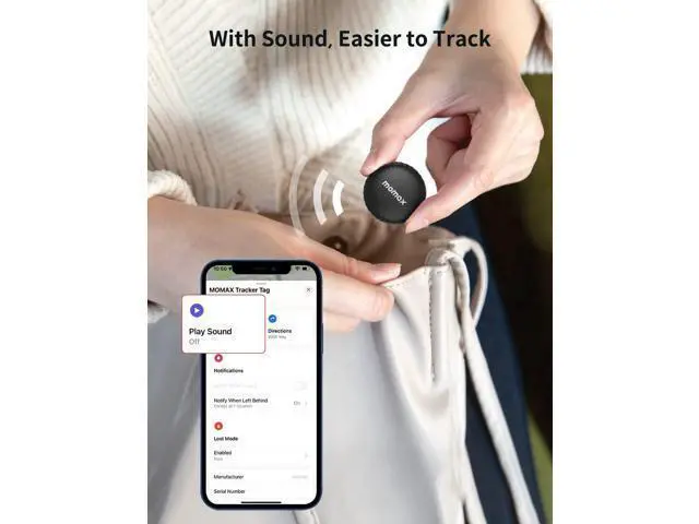 Alt view image 4 of 7 - MOMAX Key Finder, Tracker Tag, Works with Apple Find My (iOS Only), Key Tracker with APP,Sound Location, Key Locator Tracker for Luggage, Suitcase, Wallet, Pet, Kid
