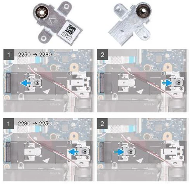 Alt view image 2 of 6 - M.2 SSD Support Bracket Solid-State Drive Mounting Metal X8MY9 0X8MY9 for Dell G15 5510 5511 5515 2021