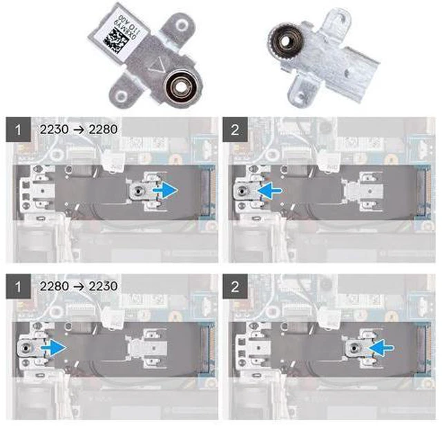 Alt view image 4 of 6 - M.2 SSD Support Bracket Solid-State Drive Mounting Metal X8MY9 0X8MY9 for Dell G15 5510 5511 5515 2021