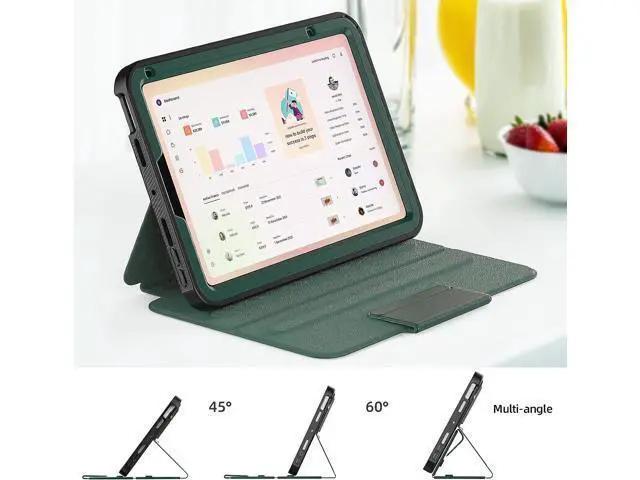 Alt view image 4 of 7 - HCSOWD Case for iPad Mini 6th Generation Case 8.3", Magnetic Folio Stand, Auto Sleep/Wake Protective Cover for iPad Mini 6 with Pen Holder (Support Wireless Charging) and Card Slot, Green