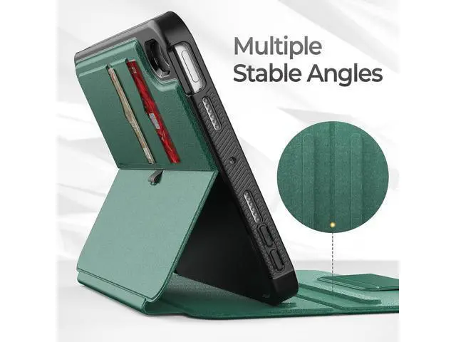 Alt view image 5 of 7 - HCSOWD Case for iPad Mini 6th Generation Case 8.3", Magnetic Folio Stand, Auto Sleep/Wake Protective Cover for iPad Mini 6 with Pen Holder (Support Wireless Charging) and Card Slot, Green