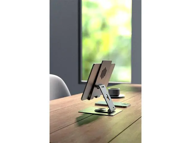 Alt view image 3 of 6 - Tablet Stand for Desk, Adjustable 360% Rotation Rotatable, Holder Stand - Compatible with iPhone, Apple iPad, Samsung Galaxy and Kindle Fire Tablets