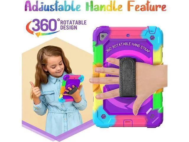 Alt view image 6 of 7 - iPad Mini 5 / Mini 4 Case 7.9 Inch for Kids, Durable Sturdy Heavy Duty Shockproof Protection Folio Stand Case with Smart Cover Auto Sleep/Wake for iPad Mini 5th / 4th Generation, Rose