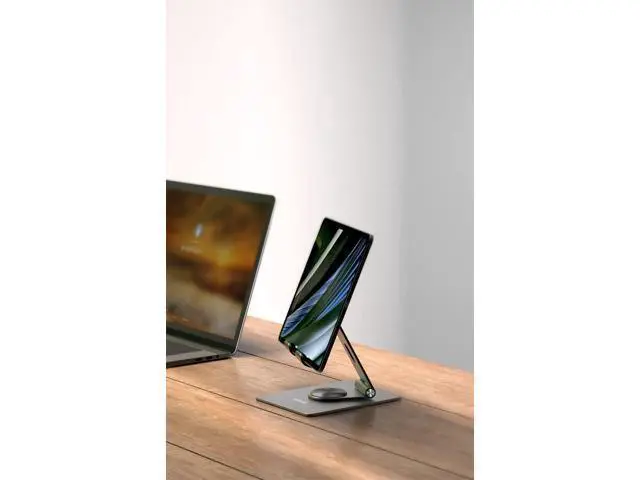 Alt view image 5 of 6 - Tablet Stand for Desk, Adjustable 360% Rotation Rotatable, Holder Stand - Compatible with iPhone, Apple iPad, Samsung Galaxy and Kindle Fire Tablets