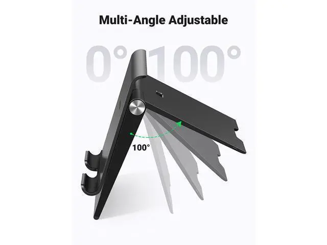 Alt view image 3 of 7 - Tablet Stand Holder Foldable Desktop Stand Protable Holder Adjustable Charging Dock Compatible for Phones, iPad, iPad Pro 11 Inch, iPad Mini 5 4 3 2, iPad Air, Nintendo Switch Black