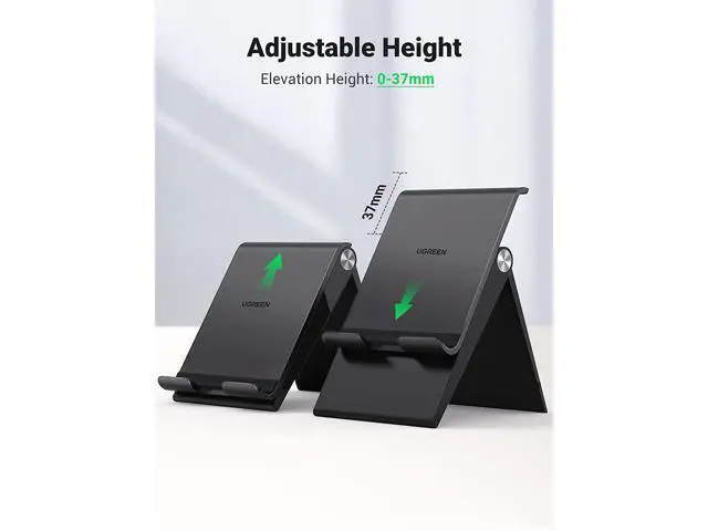 Alt view image 2 of 7 - Tablet Stand Holder Foldable Desktop Stand Protable Holder Adjustable Charging Dock Compatible for Phones, iPad, iPad Pro 11 Inch, iPad Mini 5 4 3 2, iPad Air, Nintendo Switch Black