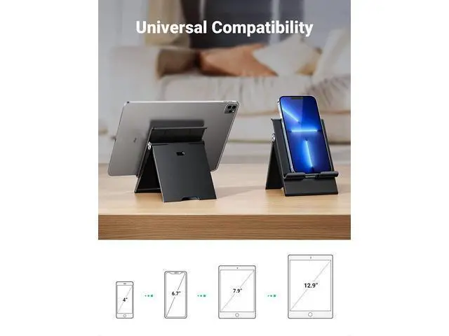 Alt view image 6 of 7 - Tablet Stand Holder Foldable Desktop Stand Protable Holder Adjustable Charging Dock Compatible for Phones, iPad, iPad Pro 11 Inch, iPad Mini 5 4 3 2, iPad Air, Nintendo Switch Black