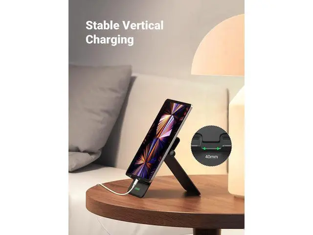 Alt view image 6 of 7 - Tablet Stand Holder Adjustable Desktop Portable Stand Dock Foldable Tablet Stand Compatible for Phones, iPad, iPad Pro 11 Inch, iPad Mini 5 4 3 2, iPad Air, Nintendo Switch Black