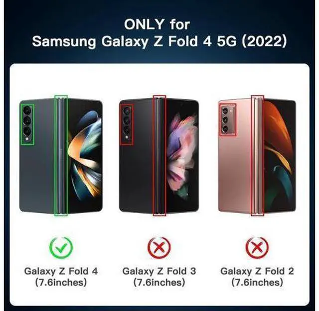 Alt view image 2 of 7 - Samsung Galaxy Z Fold4 Case 2022 with Built-in Screen Protector, 360° Rotating Ring Stand, S Pen Holder, Kickstand, Protective Phone Cover Case for Samsung Galaxy Z Fold 4 5G 2022, White