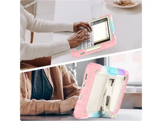 Alt view image 2 of 7 - for Shockproof Galaxy Tab A7 Lite Case 2021 with Screen Protector/Built-in Stand for Galaxy A7 Lite Tablet Case 8.7 Inch Case Cover SM-T220 SM-T225 SM-T227, Pink