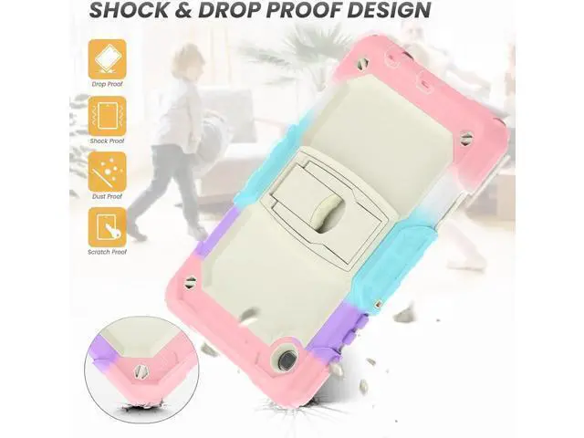 Alt view image 4 of 7 - for Shockproof Galaxy Tab A7 Lite Case 2021 with Screen Protector/Built-in Stand for Galaxy A7 Lite Tablet Case 8.7 Inch Case Cover SM-T220 SM-T225 SM-T227, Pink