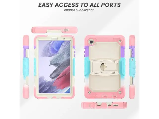 Alt view image 6 of 7 - for Shockproof Galaxy Tab A7 Lite Case 2021 with Screen Protector/Built-in Stand for Galaxy A7 Lite Tablet Case 8.7 Inch Case Cover SM-T220 SM-T225 SM-T227, Pink
