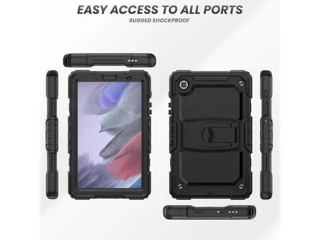Alt view image 5 of 7 - for Shockproof Galaxy Tab A7 Lite Case 2021 with Screen Protector/Built-in Stand for Galaxy A7 Lite Tablet Case 8.7 Inch Case Cover SM-T220 SM-T225 SM-T227, Black