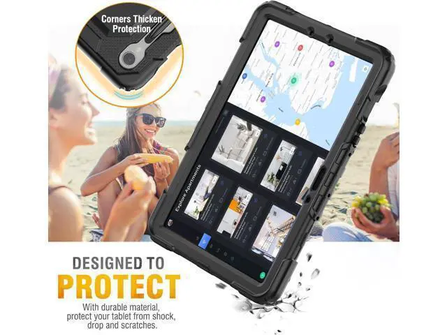 Alt view image 2 of 7 - for Shockproof Galaxy Tab A7 Lite Case 2021 with Screen Protector/Built-in Stand for Galaxy A7 Lite Tablet Case 8.7 Inch Case Cover SM-T220 SM-T225 SM-T227, Black