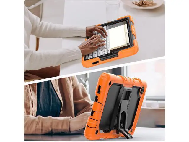 Alt view image 2 of 7 - for Shockproof Galaxy Tab A7 Lite Case 2021 with Screen Protector/Built-in Stand for Galaxy A7 Lite Tablet Case 8.7 Inch Case Cover SM-T220 SM-T225 SM-T227, Orange