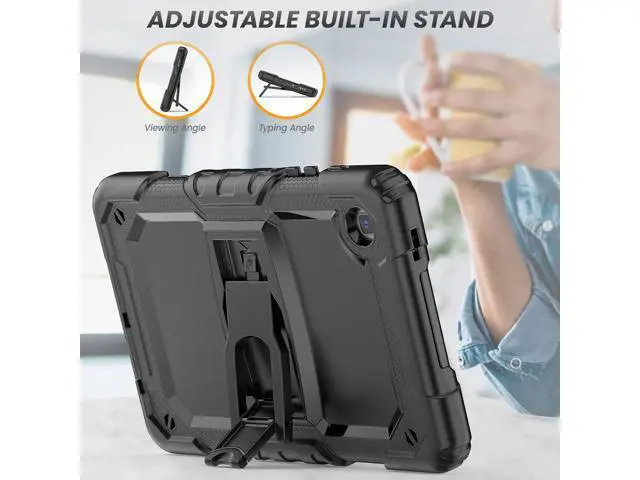 Alt view image 4 of 7 - for Shockproof Galaxy Tab A7 Lite Case 2021 with Screen Protector/Built-in Stand for Galaxy A7 Lite Tablet Case 8.7 Inch Case Cover SM-T220 SM-T225 SM-T227, Black